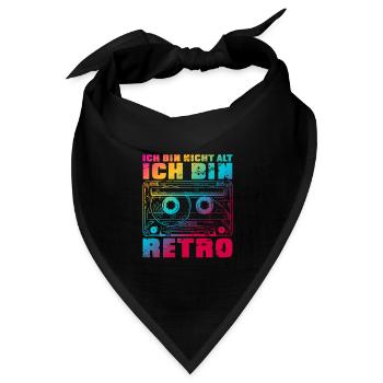 Ich bin nicht alt ich bin retro Bunt - Bandana Dreieckstuch - Schwarz - Vorne