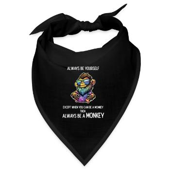 Sei immer ein Affe - Bandana Dreieckstuch - Schwarz - Vorne