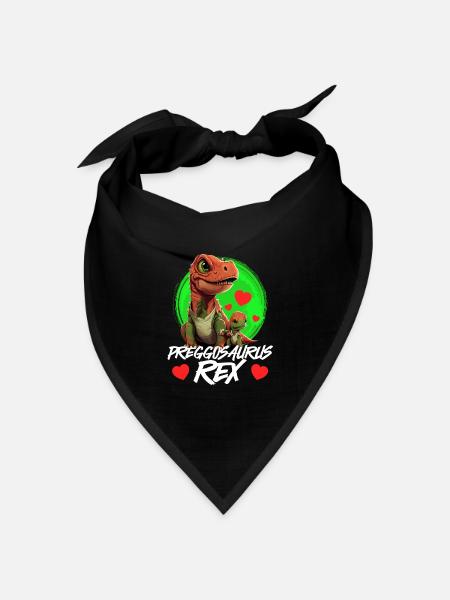Schwangere Preggosaurus werdende Mütter Mamasaurus - Bandana Dreieckstuch - Schwarz