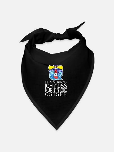 Ostsee Spruch - Bandana Dreieckstuch - Schwarz
