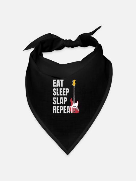 Eat Sleep Slap Repeat Bass Bassist - Bandana Dreieckstuch - Schwarz