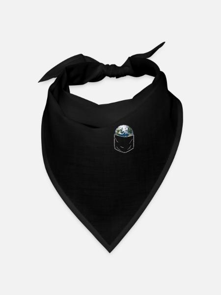 Erde - Bandana Dreieckstuch - Schwarz