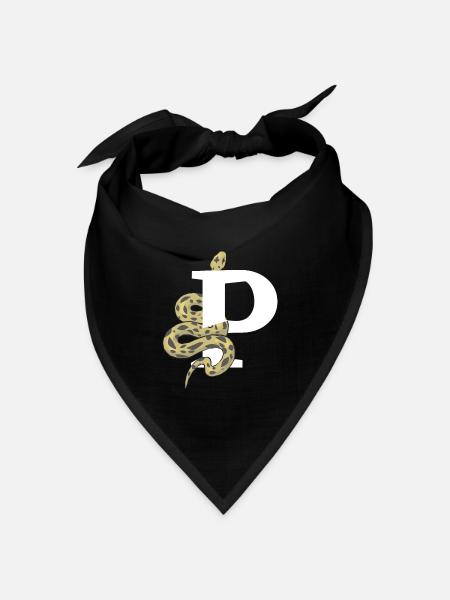 Buchstabe p Schlange - Bandana Dreieckstuch - Schwarz