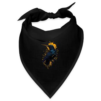 Nature Lovers - Charming Hummingbird - Bandana Dreieckstuch - Schwarz - Vorne