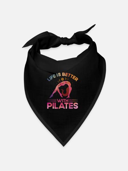 Pilates Das Leben ist besser mit Pilates Geschenk - Bandana Dreieckstuch - Schwarz