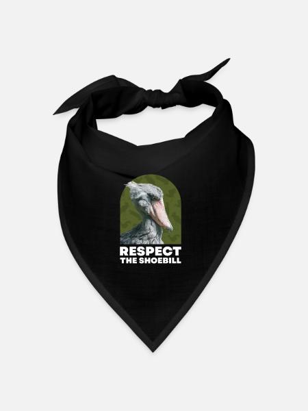 Respect the Shoebill Schuhschnabel Vogel - Bandana Dreieckstuch - Schwarz