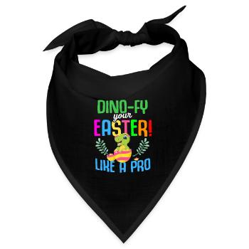 Ostern T-rex Dinosaurier Kaninchen Osterhase - Bandana Dreieckstuch - Schwarz - Vorne
