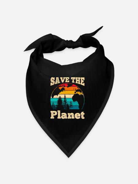 Rette unseren Planeten Design Umweltschützer - Bandana Dreieckstuch - Schwarz