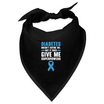 Diabetische Bauchspeicheldrüse - Bandana Dreieckstuch - Schwarz - Vorne