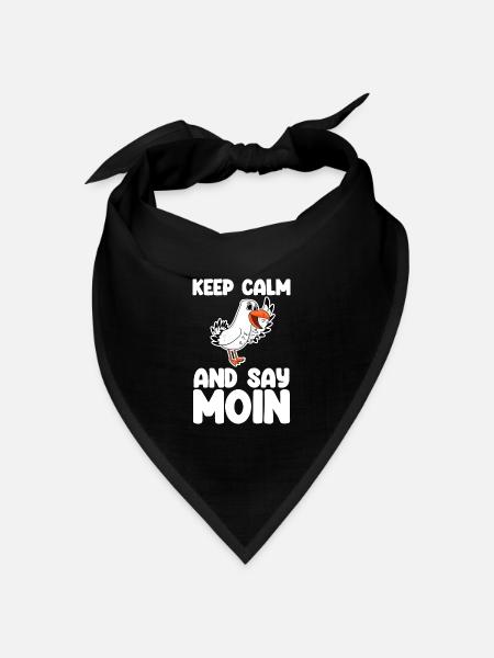 Nordsee Begrüßung Spruch Moin - Bandana Dreieckstuch - Schwarz
