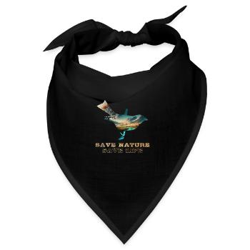 Save the Nature Umweltschutz Rettet die Erde - Bandana Dreieckstuch - Schwarz - Vorne