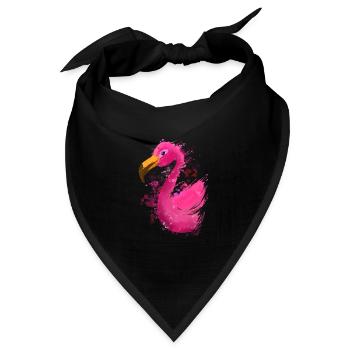 Colorful Flamingo - Bandana Dreieckstuch - Schwarz - Vorne