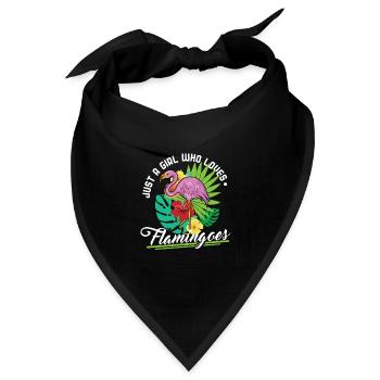 Flamingo Mädchen - Bandana Dreieckstuch - Schwarz - Vorne
