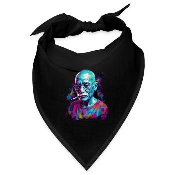 Friedensnobelpreisträger Mahatma Gandhi - Bandana Dreieckstuch - Schwarz - Vorne