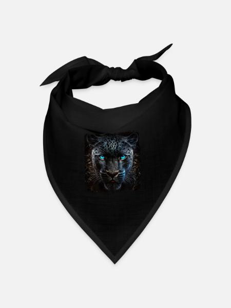 Schwarzer Panther Großkatze - Bandana Dreieckstuch - Schwarz