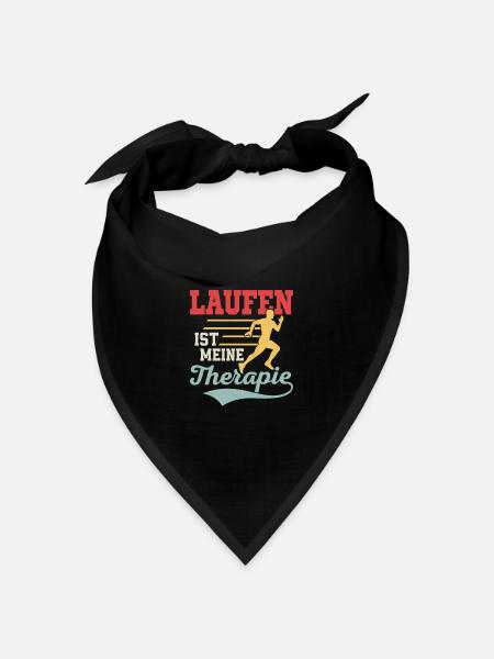 Laufen ist meine Therapie Läufer Joggen - Bandana Dreieckstuch - Schwarz