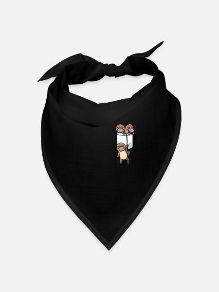 Schnabeltier In Einer Tasche Schnabeltiere - Bandana Dreieckstuch - Schwarz