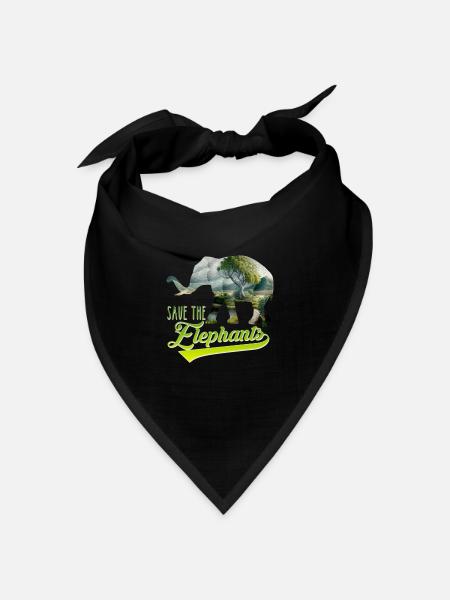 Save the Elephants Artenschutz bedrohte Arten - Bandana Dreieckstuch - Schwarz