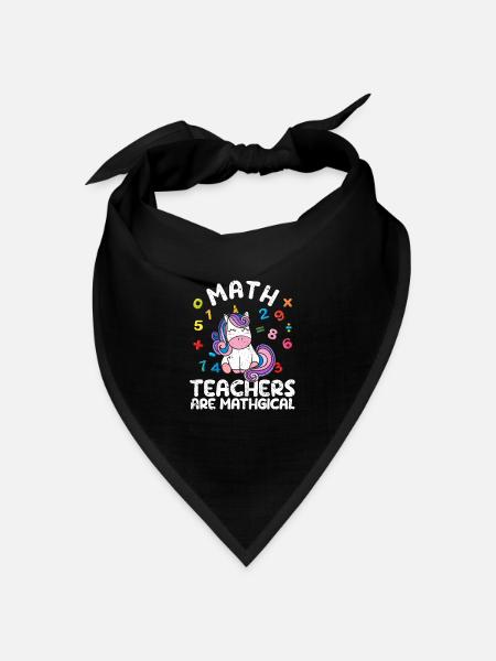 Mathelehrer sind Mathgical Lustige Einhorn Lehrer - Bandana Dreieckstuch - Schwarz