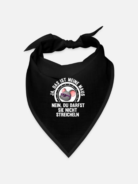 Ja das ist meine Maus - Bandana Dreieckstuch - Schwarz