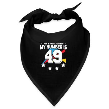 Alter Ist Nur Eine Zahl – 49. Geburtstag - Bandana Dreieckstuch - Schwarz - Vorne
