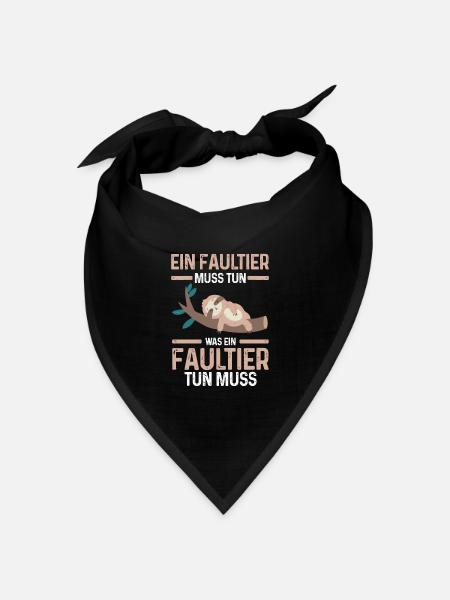 Faultier - Bandana Dreieckstuch - Schwarz