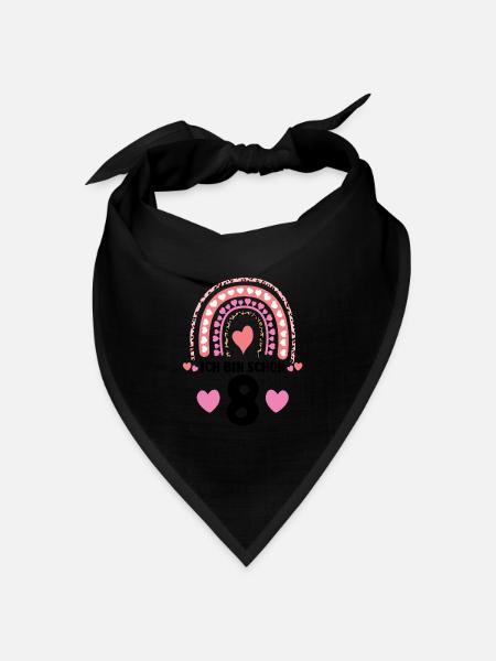 8.Geburtstag Regenbogen Geburtstagsfeier Geschenk - Bandana Dreieckstuch - Schwarz