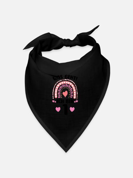 1.Geburtstag Regenbogen Kindergeburtstag Geschenk - Bandana Dreieckstuch - Schwarz