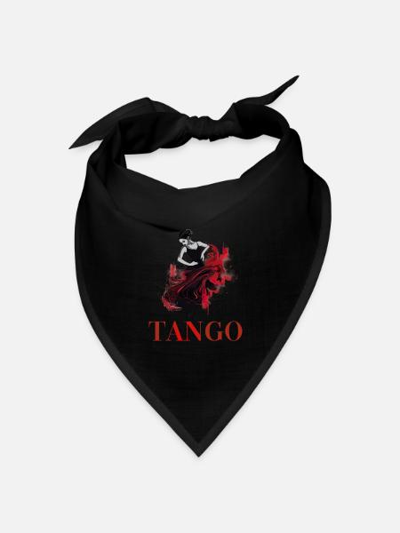Tango Tanz für einen Tango Tänzer Tänzerinnen - Bandana Dreieckstuch - Schwarz