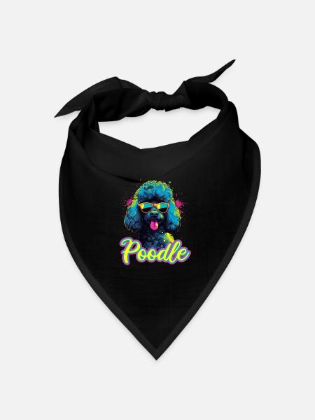 Pudel Hund Hunderasse für ein Pudel Frauchen und - Bandana Dreieckstuch - Schwarz