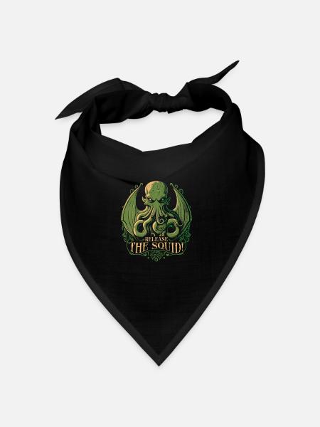 Cthulhu Release The Squid, Cosmic Horror Cthulhu - Bandana Dreieckstuch - Schwarz