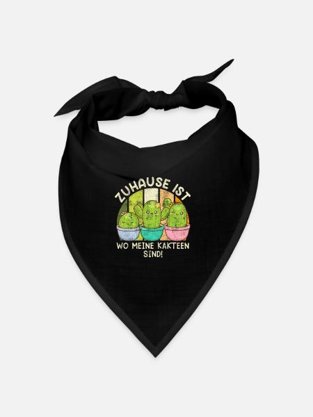 Zuhause ist wo meine Kakteen sind! Kaktusliebhaber - Bandana Dreieckstuch - Schwarz