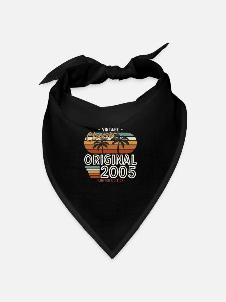 18. Geburtstag Mann Jahrgang 2005 Vintage - Bandana Dreieckstuch - Schwarz