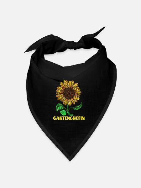 Garten Chefin Sonnenblumen Gartenfreundin Blumen - Bandana Dreieckstuch - Schwarz