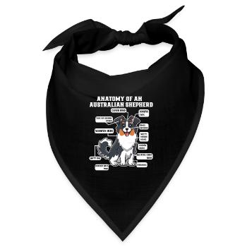 Australischer Schäferhund Aussie Dad Aussie Mom - Bandana Dreieckstuch - Schwarz - Vorne
