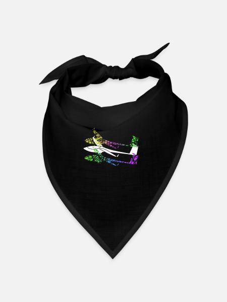 Segelflieger Segelflugzeug Segelfliegen - Bandana Dreieckstuch - Schwarz