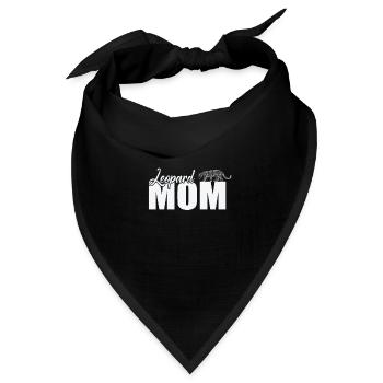 Leopard Mom Raubkatze Afrika - Bandana Dreieckstuch - Schwarz - Vorne