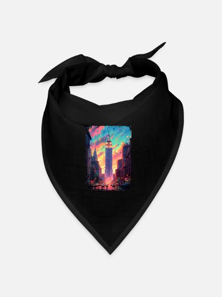 New York - Bandana Dreieckstuch - Schwarz