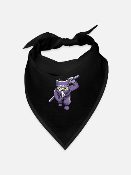 Cat Ninja Japan Kitsune Style Japanese Samurai - Bandana Dreieckstuch - Schwarz