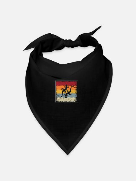 Eidechse Retro - Bandana Dreieckstuch - Schwarz