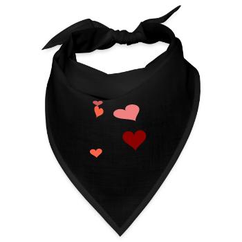 Herz Herzen herzlich Geschenkidee Geburtstag - Bandana Dreieckstuch - Schwarz - Vorne