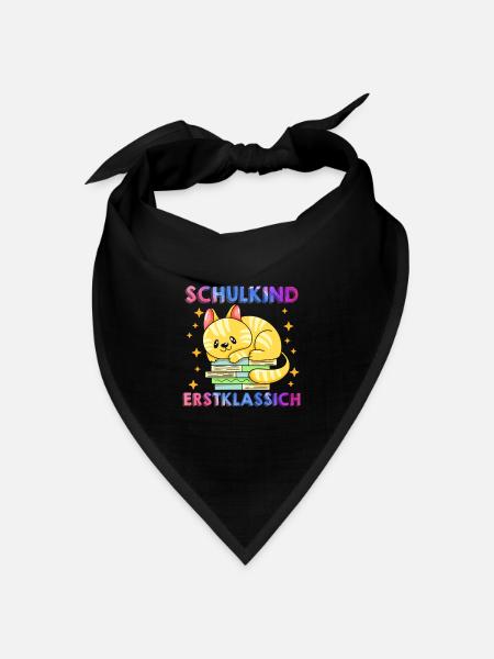 Schulkind Erstklassig Einschulung 1. Klasse - Bandana Dreieckstuch - Schwarz