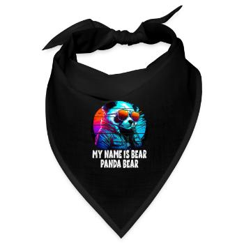 My Name Is Bear Panda Bear für Panda Fans - Bandana Dreieckstuch - Schwarz - Vorne