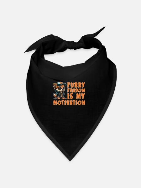 Furry Fandom Fursuits Niedlich - Bandana Dreieckstuch - Schwarz