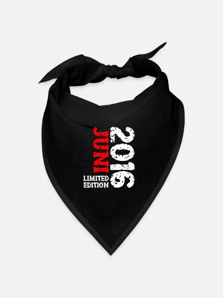 2016 Juni Limited Edition Geburtstag Geschenk - Bandana Dreieckstuch - Schwarz