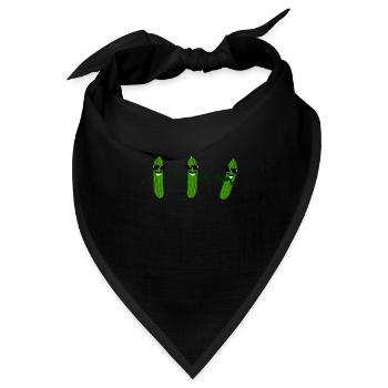 Gurken mit Sonnenbrille Gurke - Bandana Dreieckstuch - Schwarz - Vorne