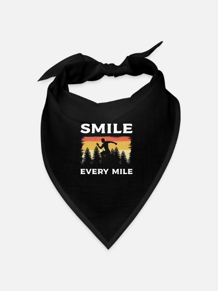 Smile Every Mile Marathonläufer - Bandana Dreieckstuch - Schwarz