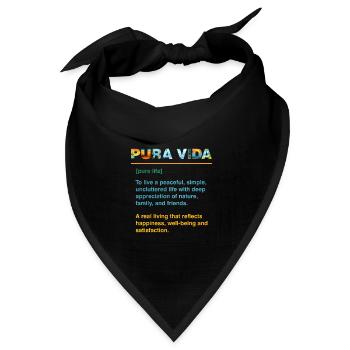 Pura Vida Definition Lebensweisheit Zentralamerika - Bandana Dreieckstuch - Schwarz - Vorne