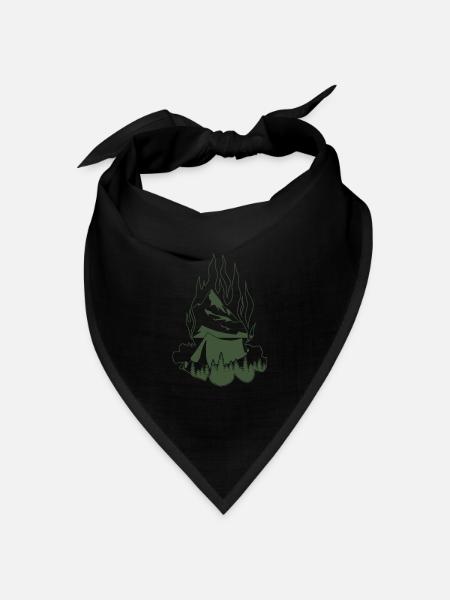 Lagerfeuer Outdoor Wandern Zelten - Bandana Dreieckstuch - Schwarz