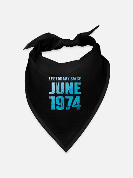 Juni 1974 Limited Edition Geburtstag Geschenk - Bandana Dreieckstuch - Schwarz